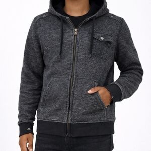 Route 66 Zip-Up Hoodie – Men’s Medium – Charcoal Gray